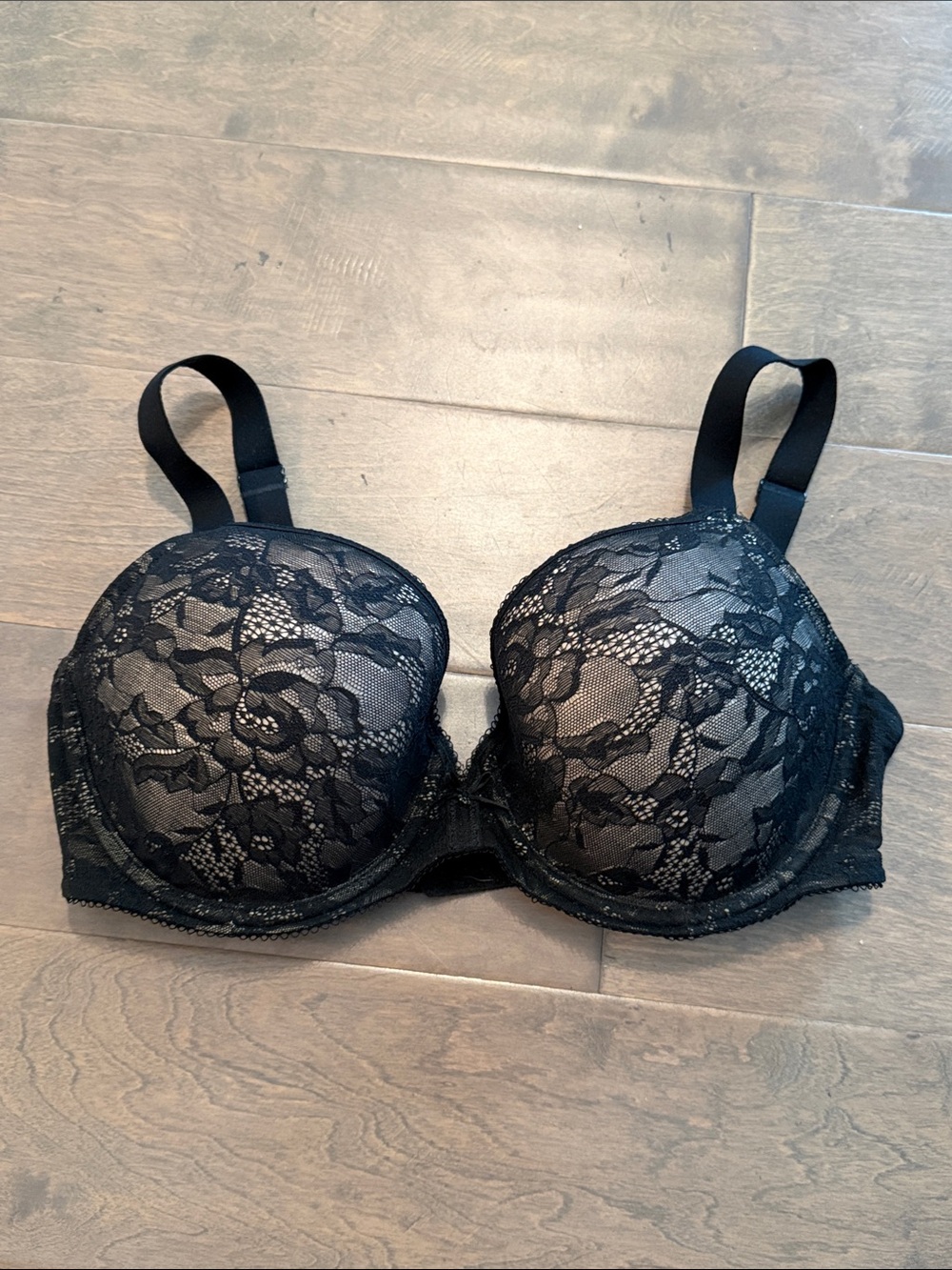 Wacoal Black Lace Underwire Push-Up Bra